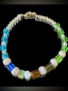 Multicolor Glass Bead Bracelet - Tranquility